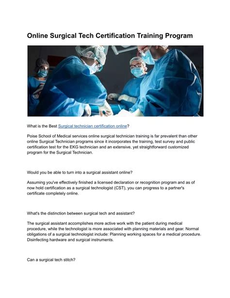 PPT Online Surgical Tech Certification Training Program PowerPoint