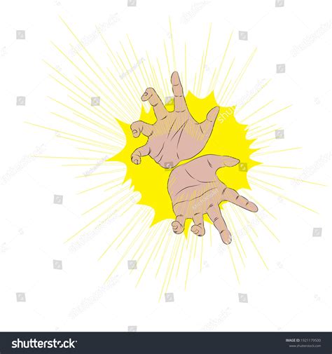 Anime Hands With Energy In The Hands Vector Royalty Free Stock Vector 1921179500