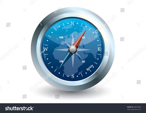 Vector Blue Compass Stock Vector 68644846 Shutterstock