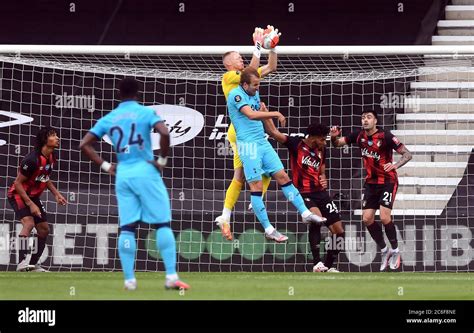 Bournemouth Goalkeeper Aaron Ramsdale Centre Makes A Save During The