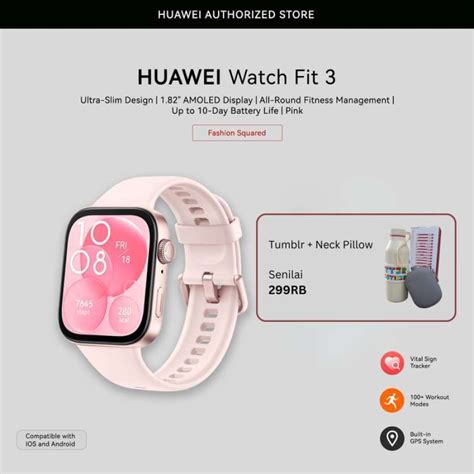 Jual Huawei Watch Fit 3 Smartwatch Ultra Slim Bezel Free Design 1