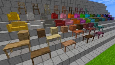 Furniture 3D Pack mod for Minecraft Bedrock edition Minecraft Mod