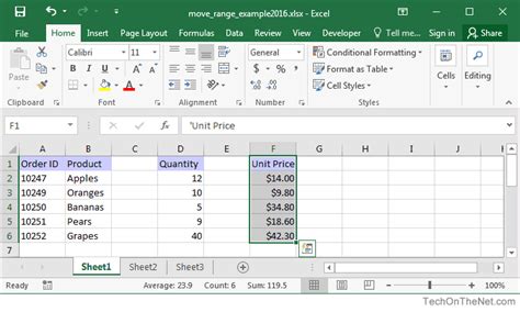 Ms Office Help Move A Range