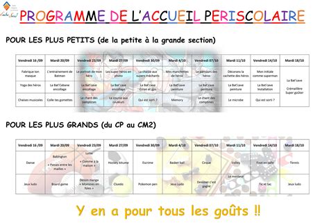 Programme P Riscolaire Du Septembre Au Octobre Centre Social Et