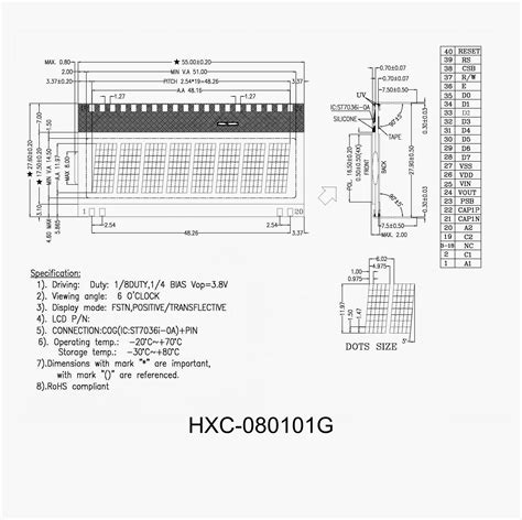 Fstn Lcd 20 Pin Monochrome Character Lcd Display 8x1 Clover Display Lcd