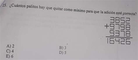 Cuantos Palitos Hay Que Quitar Como Minimo Para Que La Adicion Este