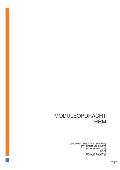 Moduleopdracht NCOI HRM 2022 Cijfer 7 Incl Beoordeling HRM