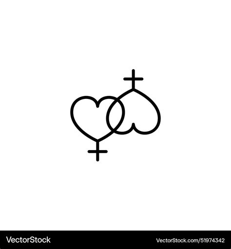 Lesbian Icon In Thin Line Style Graphic Design Vector Image