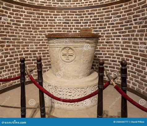 Ancient Baptismal Font Inside The Cavern Church Known As Abu Serga In