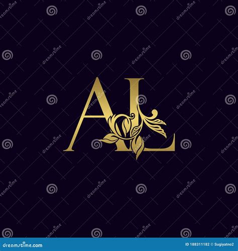 Golden Initial Letter A And L Al Luxury Logo Icon Vintage Gold Letter