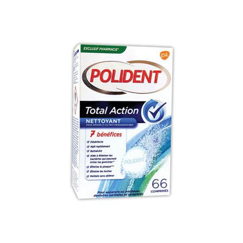 GLAXO SMITH KLINE Polident total action nettoyant 66 comprimés