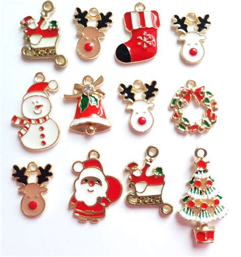 Pc Christmas Charms Enamel Charms Decoden Craft Etsy Uk