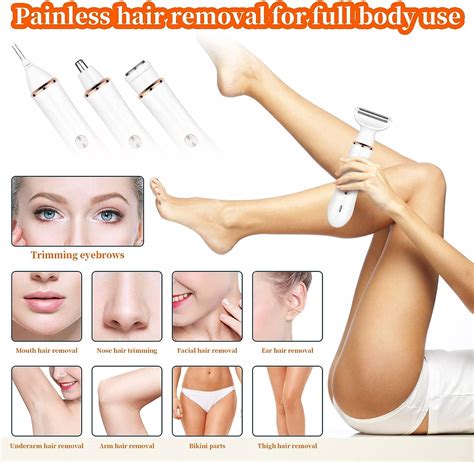 Ywzlhwzfz Electric Razors For Women Facial Hair Removal For Women 4 In 1 Painless Trimmer For