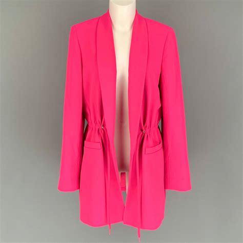 Alice Olivia Pink Polyester Solid Shawl Collar Jacket Grailed