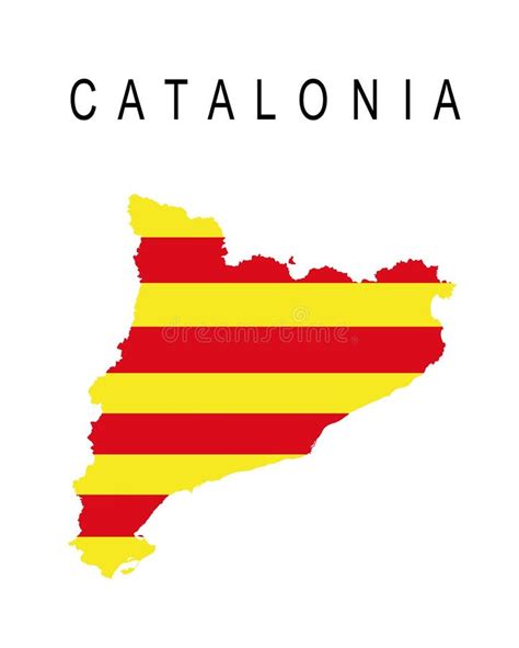 Autonome Gemeenschap Cataloni Map Vectorsilhouette Illustratie