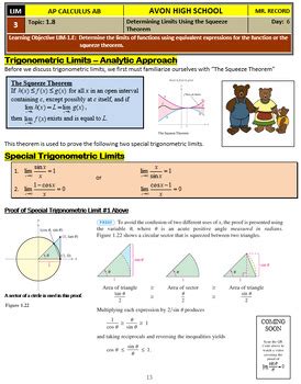 Ap Calculus Ab Unit Guided Practice Lecture Notes Doc Tpt