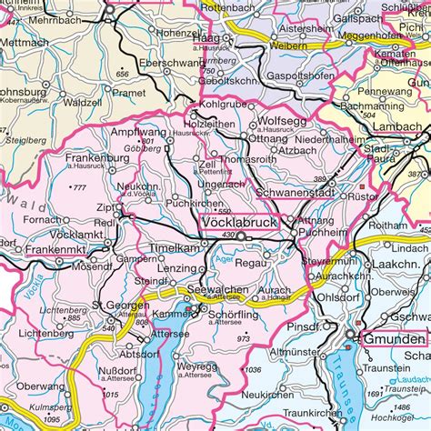 Map Upper Austria, western (Oberösterreich). Maps and directions at hot ...