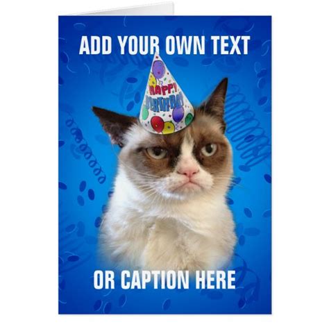 Grumpy Cat Customizeable Happy Birthday Card | Zazzle.com