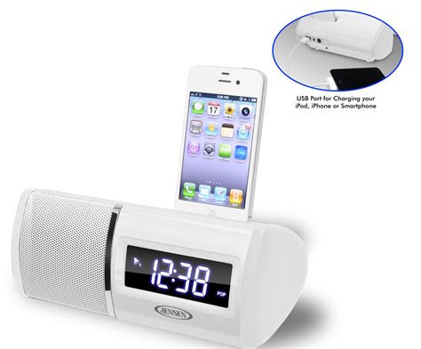 Jensen Docking Digital Clock Radio For Ipod And Iphone 2 4 Tvs