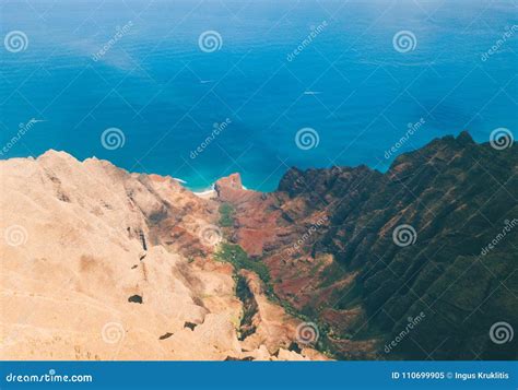 Beautiful Aerial View of the Kauai Island Stock Image - Image of beach ...