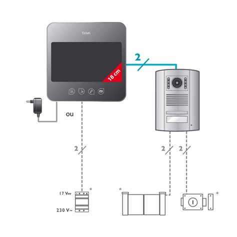 Extel Visiophone Quattro Fils Avec Effet Mirroir Cicg