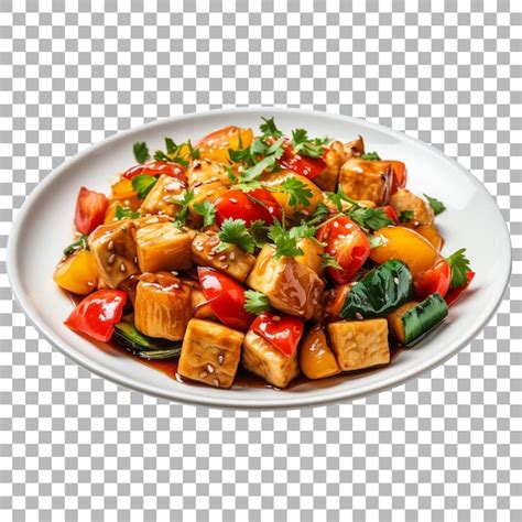 Premium Psd Tofu Stir Fry On Transparent Background