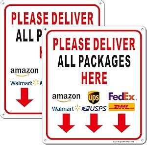 Amazon Please Deliver All Packages Here Arrows Delivery Sign For