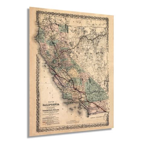 Buy Historix Vintage 1876 Map Of California 18 X 24 Inch Vintage Map