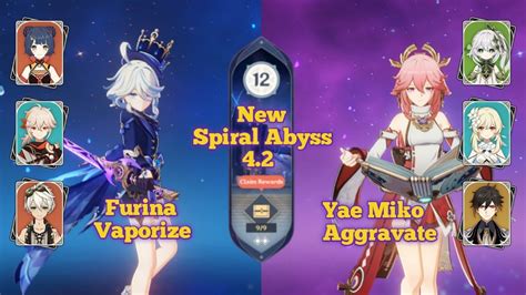 C Furina Vaporize C Yae Miko Aggravate Spiral Abyss Floor