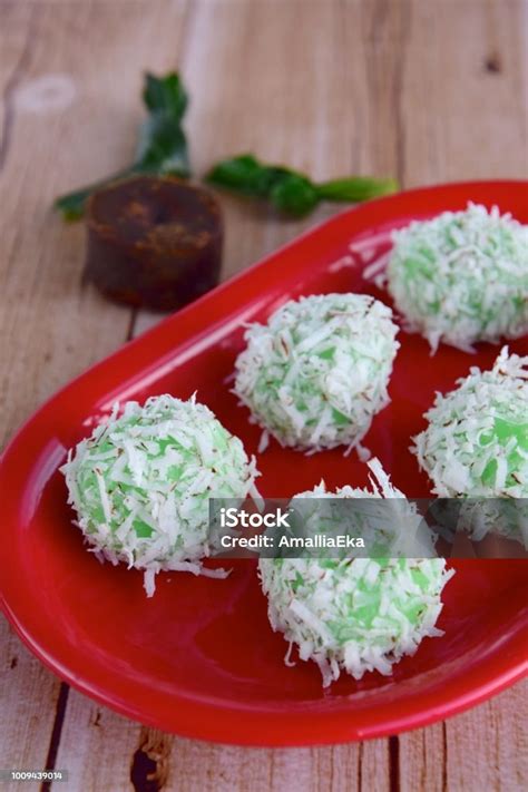 Indonesian Cuisine Klepon Or Traditional Pandanus Rice Balls Made From