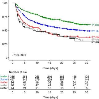 KaplanMeier Survival Curves Of PH Clusters For All Cause Mortality