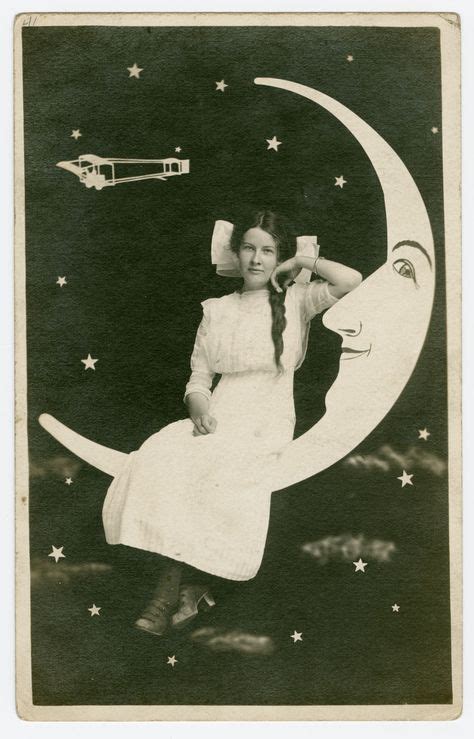 Woman On A Paper Moon Postcard Circa 1900 Very Méliers Love It