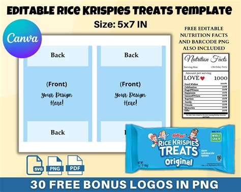 Rice Krispies Template Blank Rice Krispies Template Editable Rice Krispies Rice Krispies