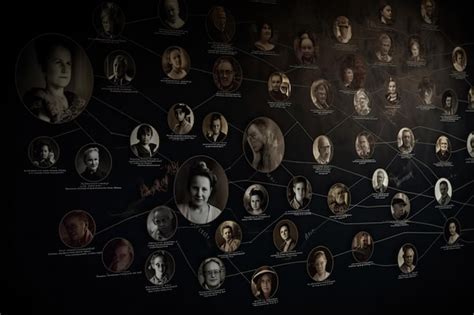 Premium AI Image | Family tree with portraits of relatives Genealogy concept Generative AI