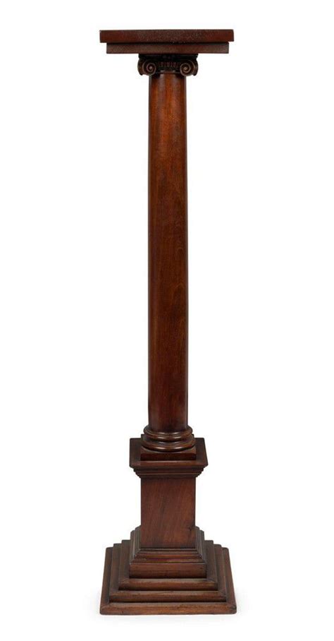 19th Century Cedar Pedestal With Ionic Column Capital Pedestals Furniture