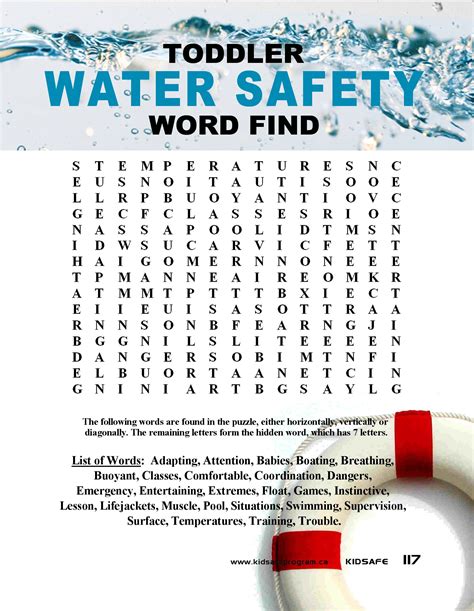 Water Safety Worksheets Printables Printable Word Searches