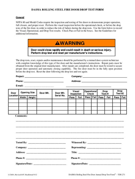 Nfpa Fire Door Inspection Form Image To U