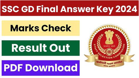 SSC GD Answer Key 2024 And Marks Check After Result Declared PM Surya