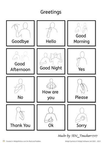 Makaton Signs For Greetings Teaching Resources