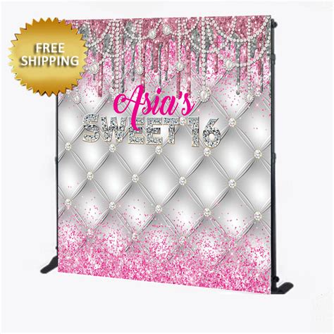 Sweet 16 Backdrop 16th Birthday Backdrop Birthday Etsy