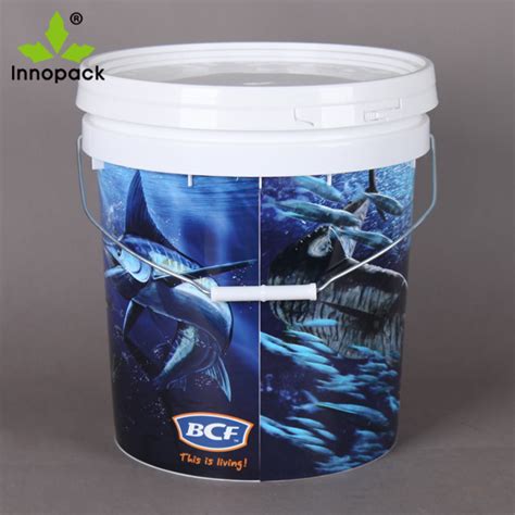 15l 20l White Printing Round Plastic Paint Pailsbuckets For Paint