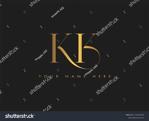 Creative Golden Luxury Kk Initial Elegant Stock Vector Royalty Free