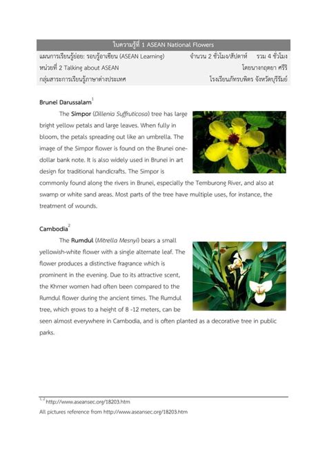 Asean National Flowers Pdf