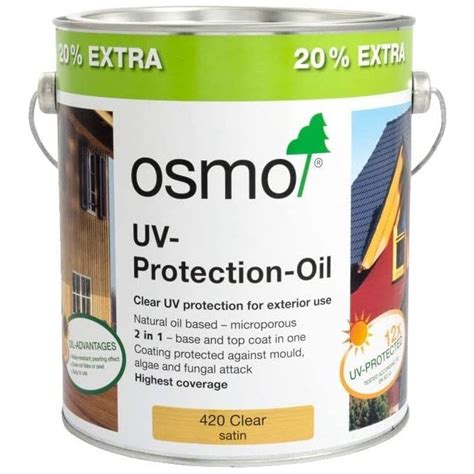 Osmo 420 Extra Clear Satin UV Protection Oil 3L Build Plumb