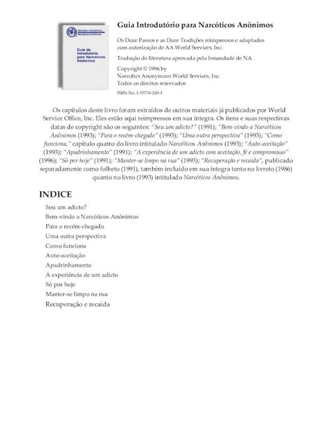 PDF Guia Introdutório para Narcóticos Anônimos DOKUMEN TIPS