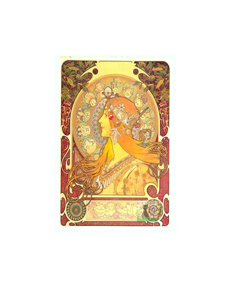 Vintage Alphonse Mucha Zodiac Print Art Nouveau Poster Of The Zodiac