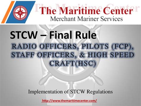 PPT STCW Final Rule RADIO OFFICERS PILOTS FCP STAFF OFFICERS