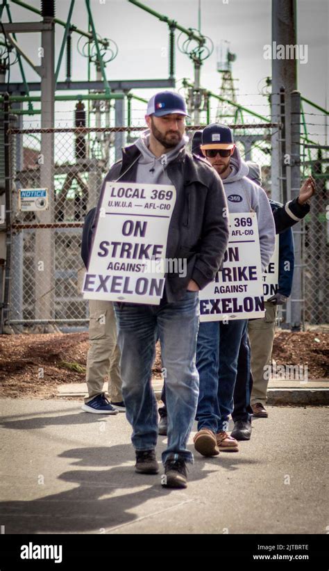 The Workers In Boston Walk The Picket Line During A Worker S Strike