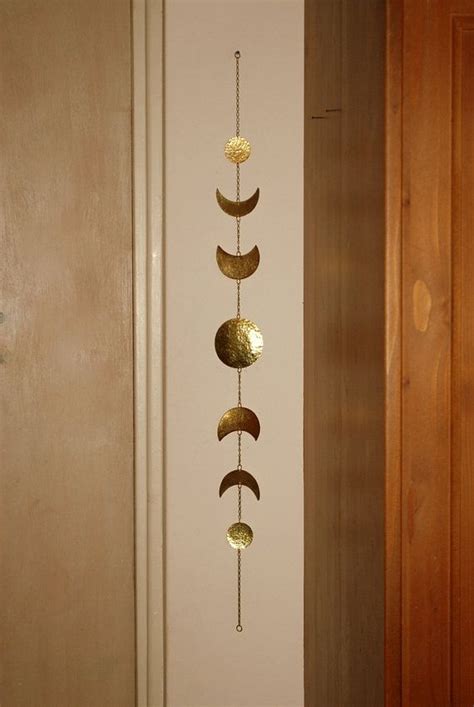 Moon Art Wall Decor Moon Phases Wall Hanging Brass Moon Etsy Moon