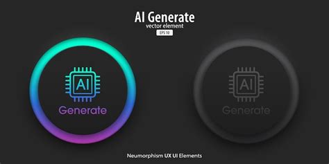 Botones De Ia Generativos Un Conjunto De Botones Negros Activos E